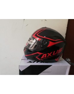 Casco AXUS  Rojo negro Doble Certificacion